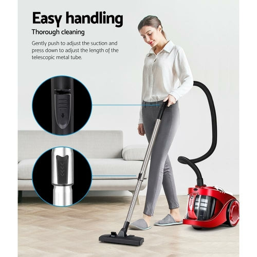 Devanti Bagless Vacuum Cleaner Cleaners Cyclone Cyclonic Vac HEPA