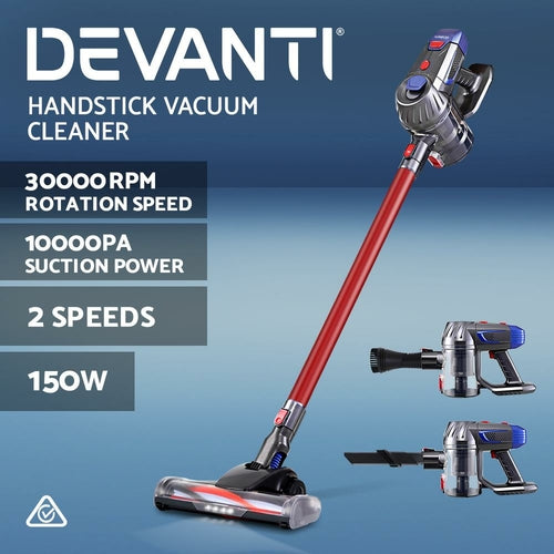 Devanti Handheld Vacuum Cleaner Cordless Stick Handstick Vac Bagless