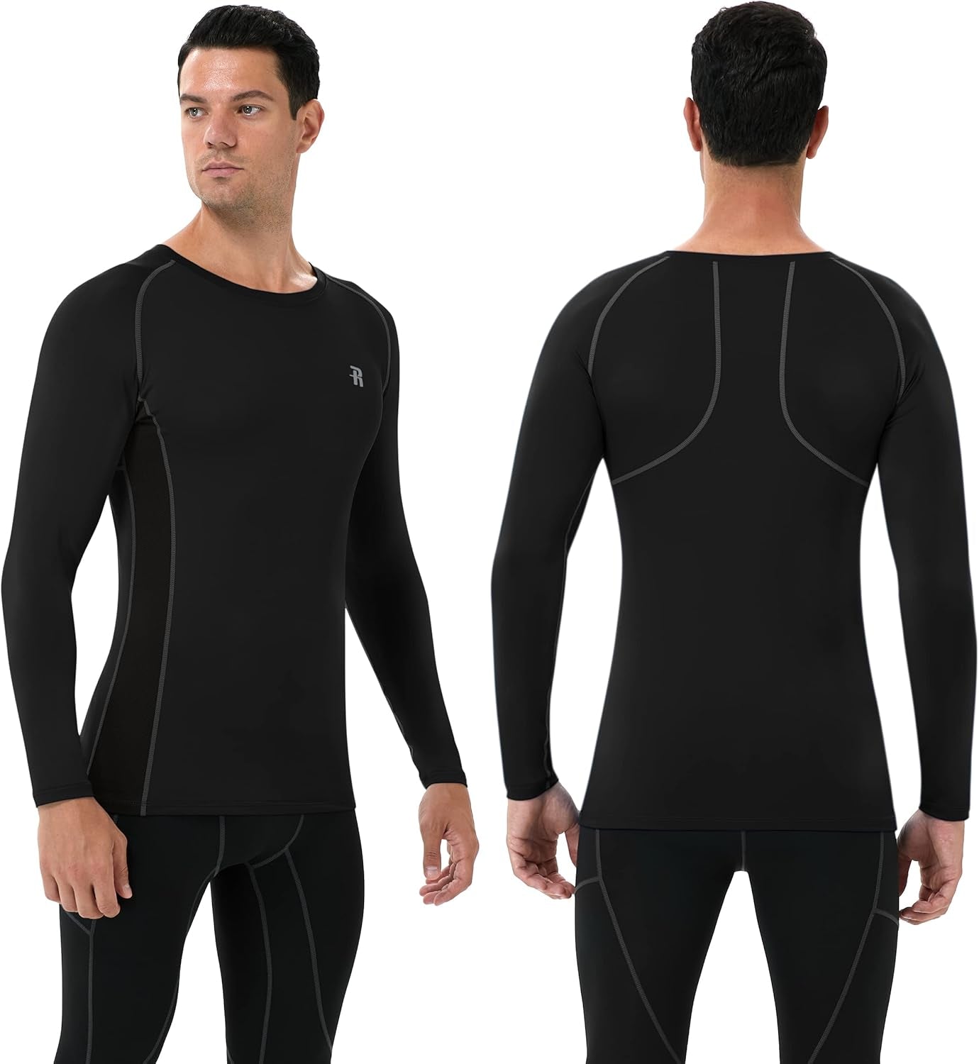 Compression Shirts for Men Long Sleeve Cool Dry Athletic Workout Tee Shirts Fishing Sun Shirts Sports Thermal Tights